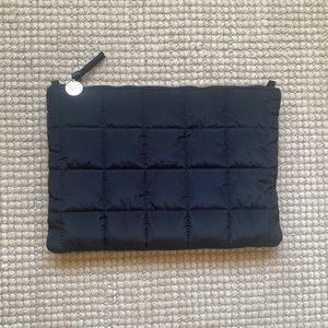 Clare V. Black Puffer Flat Clutch with Tabs